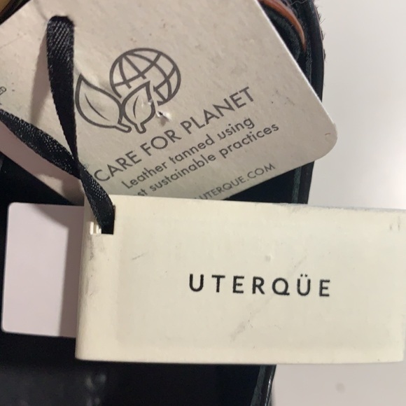 NWT. Uterque Black/Brown Glossy Finish Loafers. Size 6. - Picture 5 of 6